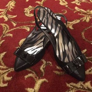 Black sling backs size 8